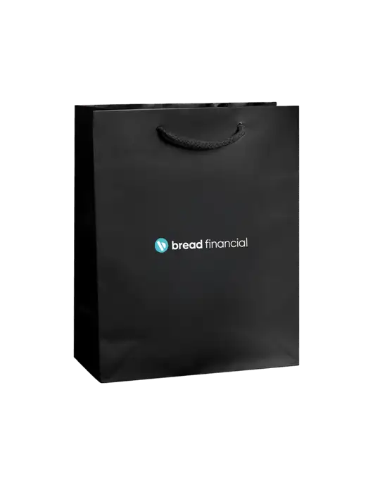 Black Gift Bag Gloss 8x10 w/Bread Financial Logo
