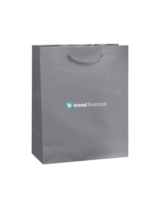 Light Grey Gift Bag Gloss 8x10 w/Bread Financial Logo