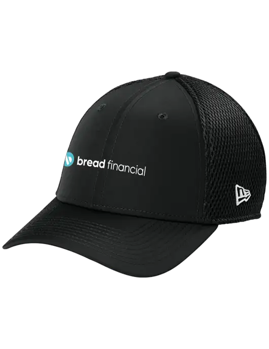 New Era 39THIRTY Performance Stretch Black Mesh Cap w/Bread Financial Logo