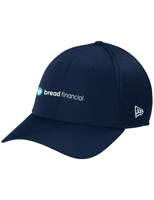 New Era 39THIRTY Performance Stretch Dark Navy Mesh Cap w/Bread Financial Logo