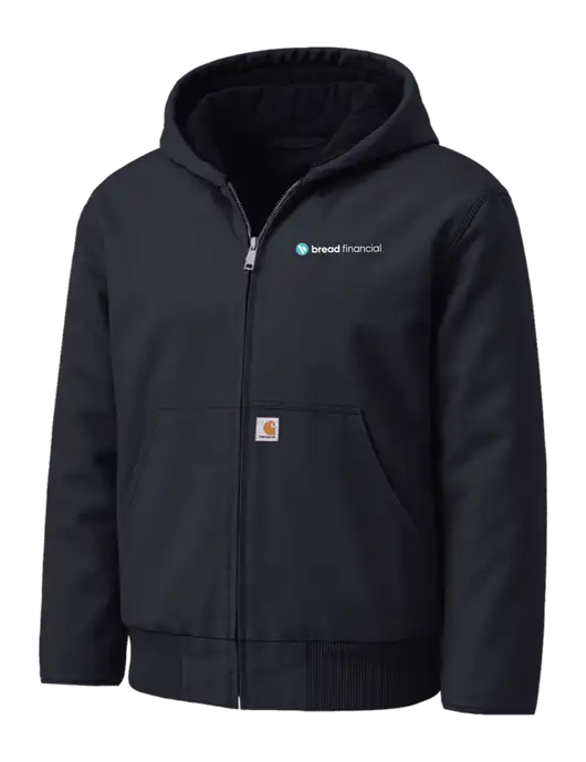 Carhartt Washed Duck Active Black Jacket w/Bread Financial Logo