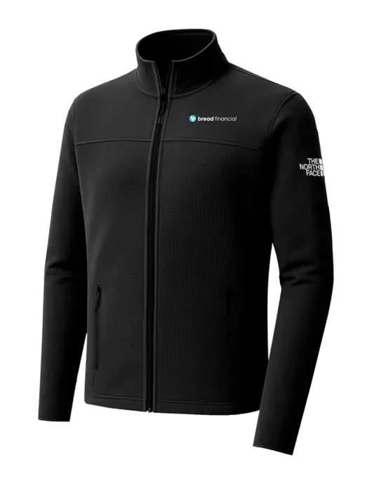 The North Face Aim Full-Zip Black Fleece Jacket w/Bread Financial Logo