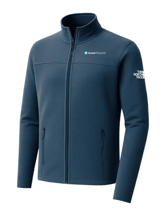 The North Face Aim Full-Zip Light Navy Fleece Jacket w/Bread Financial Logo
