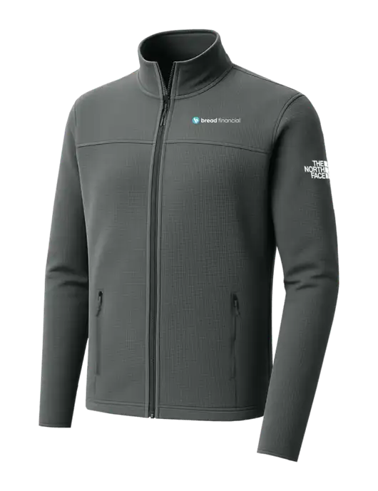 The North Face Aim Full-Zip Dark Medium Grey Fleece Jacket w/Bread Financial Logo