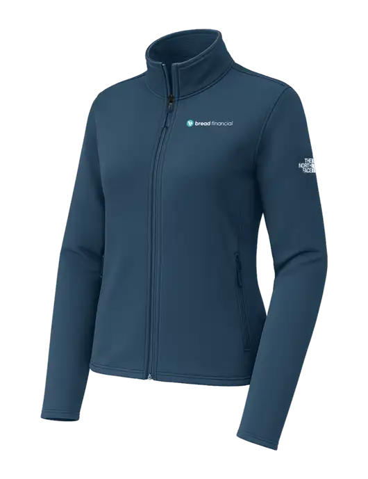 The North Face Womens Aim Full-Zip Light Navy Fleece Jacket w/Bread Financial Logo