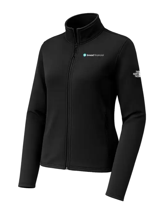 The North Face Womens Aim Full-Zip Black Fleece Jacket w/Bread Financial Logo