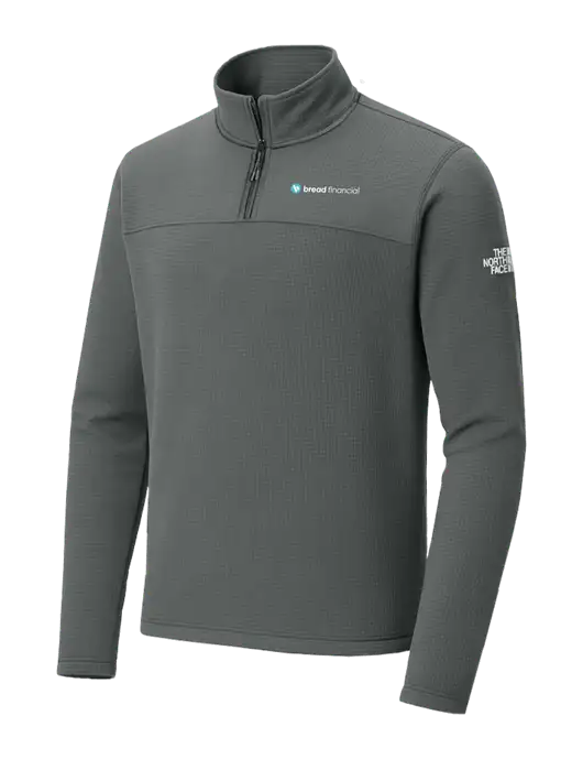 The North Face Aim 1/4-Zip Dark Medium Grey Fleece w/Bread Financial Logo