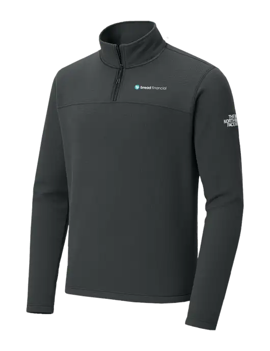 The North Face Aim 1/4-Zip Charcoal Grey Fleece w/Bread Financial Logo