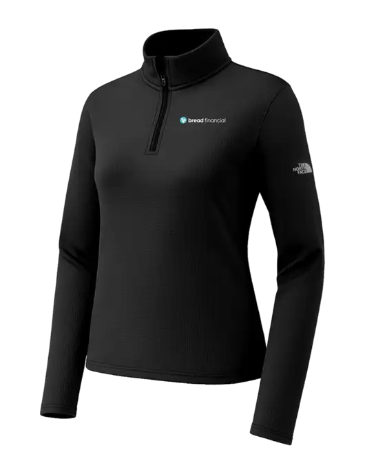 The North Face Womens Aim 1/4-Zip Black Fleece w/Bread Financial Logo