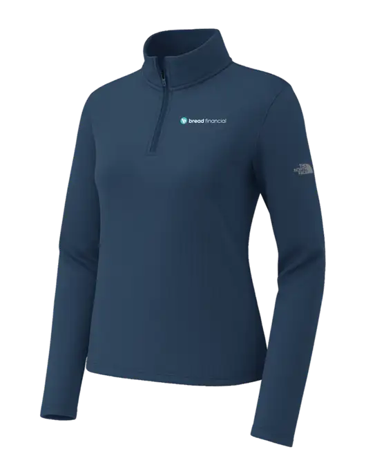 The North Face Womens Aim 1/4-Zip Dark Navy Fleece w/Bread Financial Logo