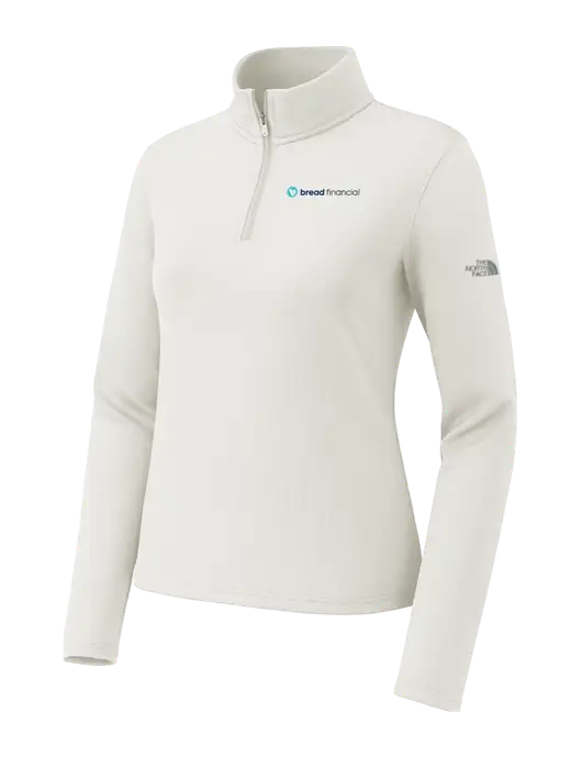 The North Face Womens Aim 1/4-Zip Ivory Fleece w/Bread Financial Logo