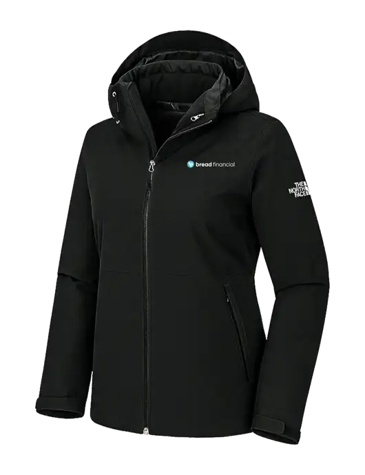 The North Face Womens Castle Valley Triclimate 3-in-1 Black Jacket w/Bread Financial Logo, Bread Financial Logo