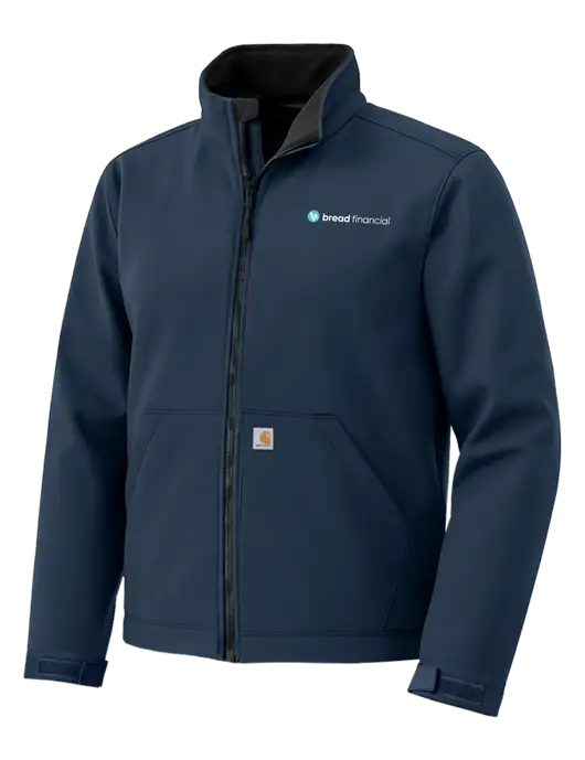 Carhartt Rain Defender Dark Navy Soft Shell Jacket w/Bread Financial Logo