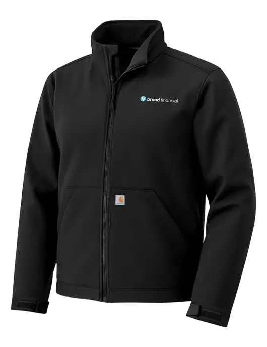 Carhartt Rain Defender Black Soft Shell Jacket w/Bread Financial Logo
