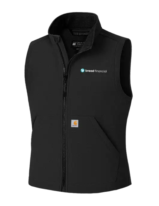 Carhartt Rain Defender Black Soft Shell Vest w/Bread Financial Logo