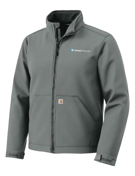 Carhartt Rain Defender Dark Medium Grey Soft Shell Jacket w/Bread Financial Logo