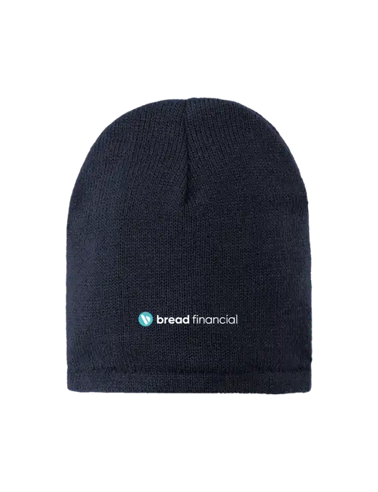 Dark Navy Fleece-Lined Beanie Cap w/Bread Financial Logo