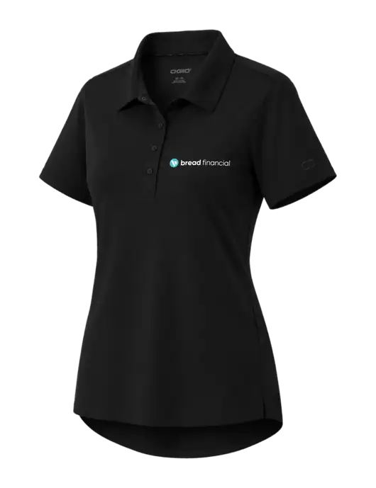 OGIO Womens Envision Black Polo w/Bread Financial Logo