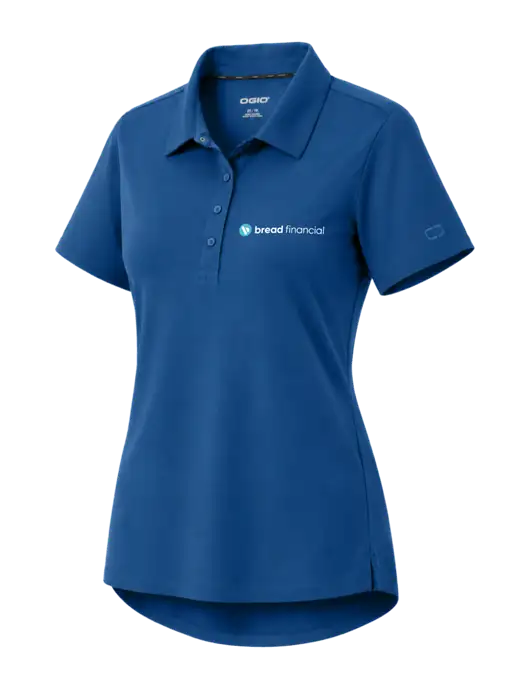 OGIO Womens Envision Light Navy Polo w/Bread Financial Logo