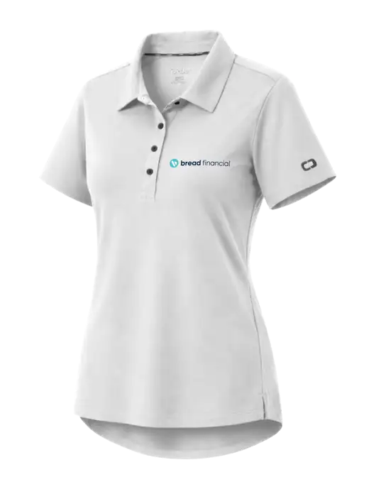 OGIO Womens Envision White Polo w/Bread Financial Logo
