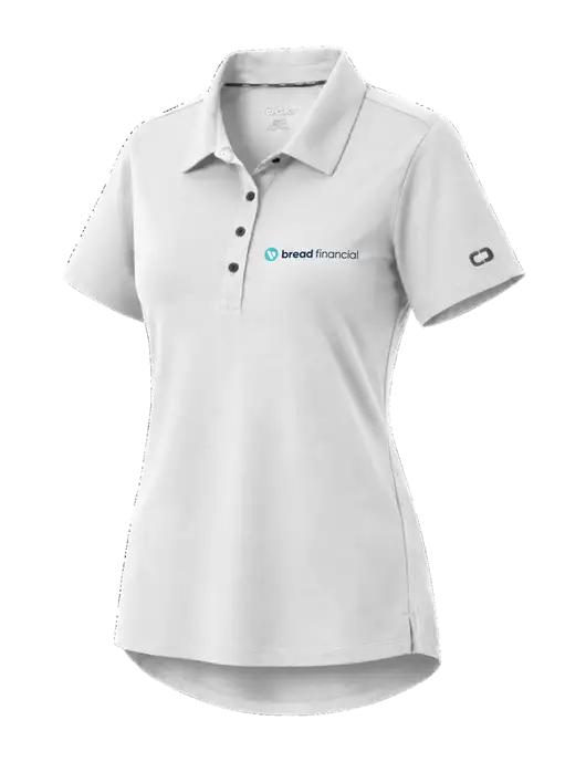 OGIO Womens Envision White Polo w/Bread Financial Logo