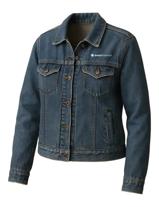Womens Denim Jacket w/Bread Financial Logo