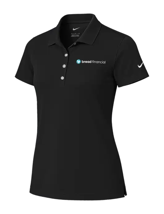 Nike Womens Black Tech Basic Dri-FIT Polo
 w/Bread Financial Logo