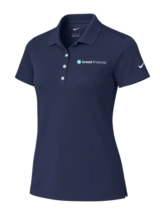 Nike Womens Dark Navy Tech Basic Dri-FIT Polo
 w/Bread Financial Logo
