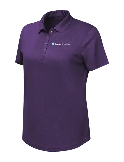 Callaway Womens Birdseye Purple Polo w/Bread Financial Logo