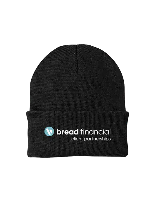 Black Knit Cap w/Bread Financial Client Partnerships Logo