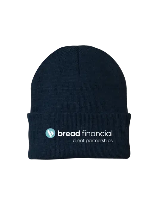 Navy Knit Cap w/Bread Financial Client Partnerships Logo