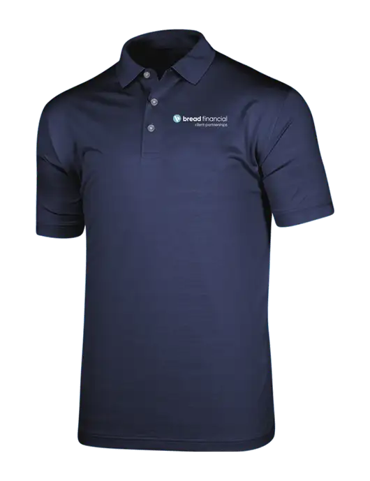 Callaway Vibrant Navy Ventilated Polo w/Bread Financial Client Partnerships Logo