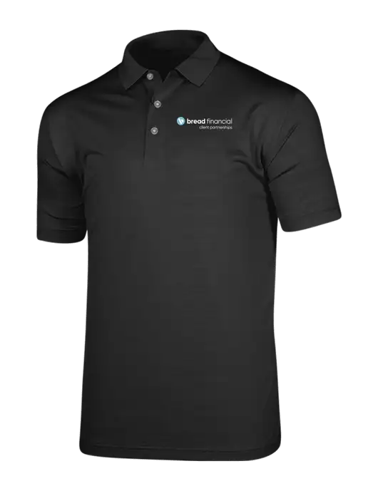 Callaway Vibrant Black Ventilated Polo w/Bread Financial Client Partnerships Logo