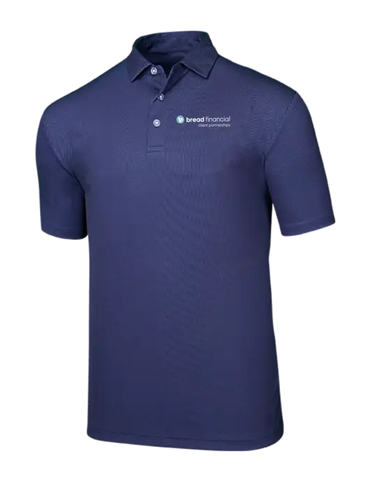 Callaway Birdseye Navy Polo w/Bread Financial Client Partnerships Logo