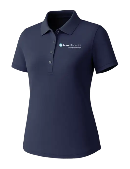 Callaway Womens Core Navy Performance Polo w/Bread Financial Client Partnerships Logo