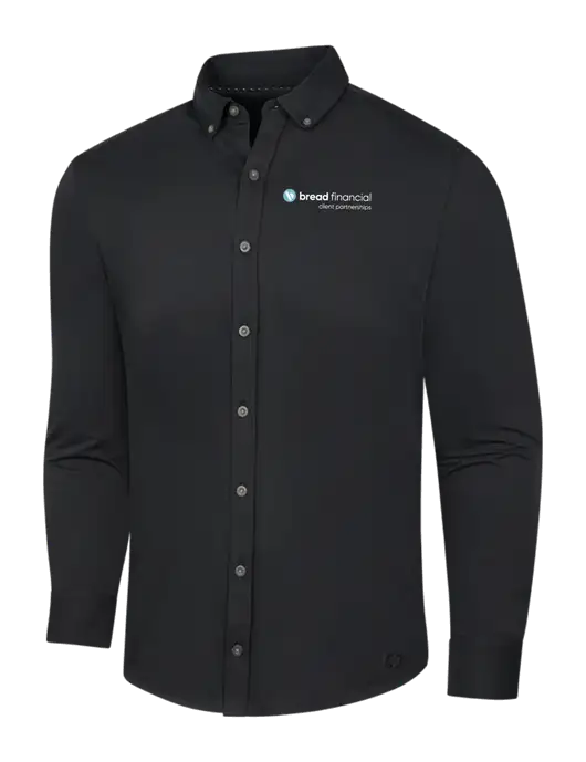 OGIO Blacktop Modern Code Stretch Button-Up Shirt w/Bread Financial Client Partnerships Logo