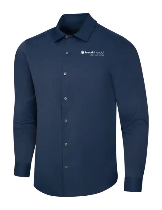 Navy City Stretch Shirt w/Bread Financial Client Partnerships Logo