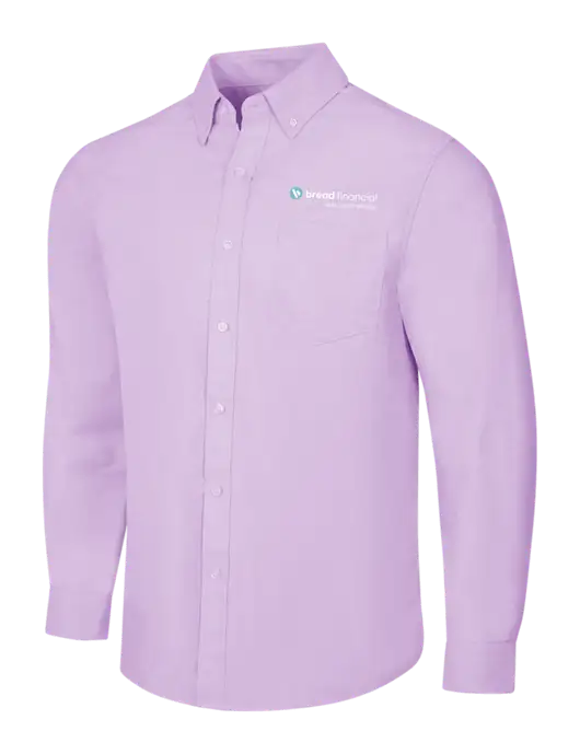 Soft Purple SuperPro Oxford Shirt w/Bread Financial Client Partnerships Logo