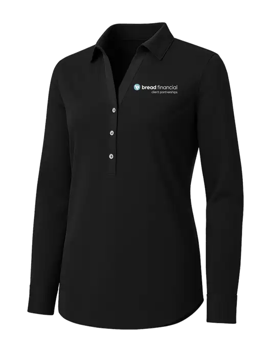 Womens Black City Stretch Shirt w/Bread Financial Client Partnerships Logo