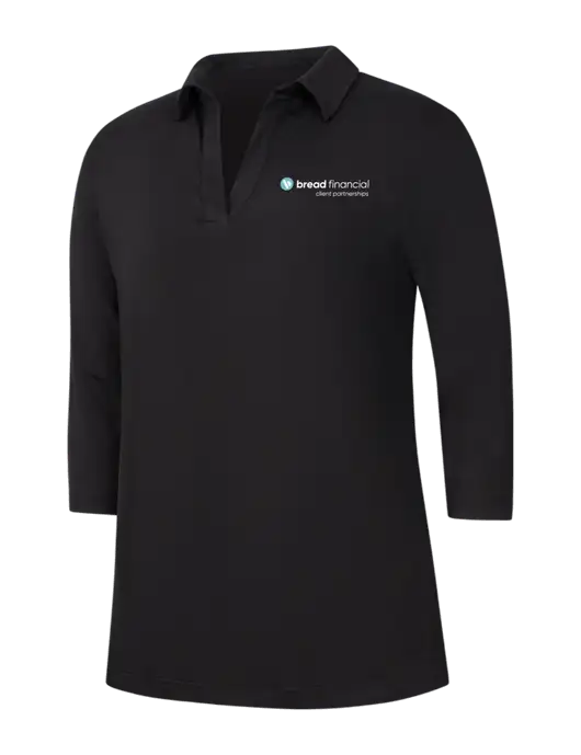 Womens Black Luxe Knit Tunic w/Bread Financial Client Partnerships Logo