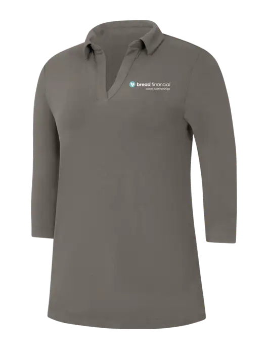 Womens Dark Grey Luxe Knit Tunic w/Bread Financial Client Partnerships Logo