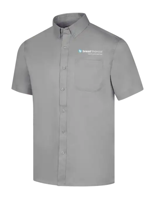 Short Sleeve Light Grey Superpro React Twill Shirt w/Bread Financial Client Partnerships Logo