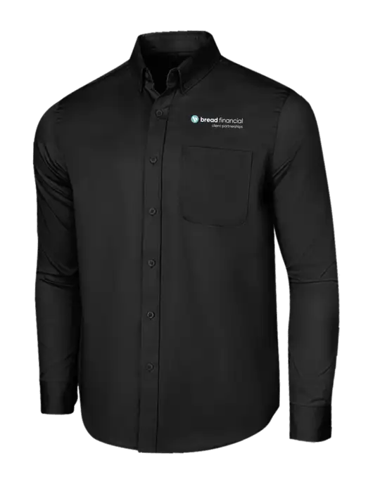 Long Sleeve Deep Black Superpro React Twill Shirt w/Bread Financial Client Partnerships Logo