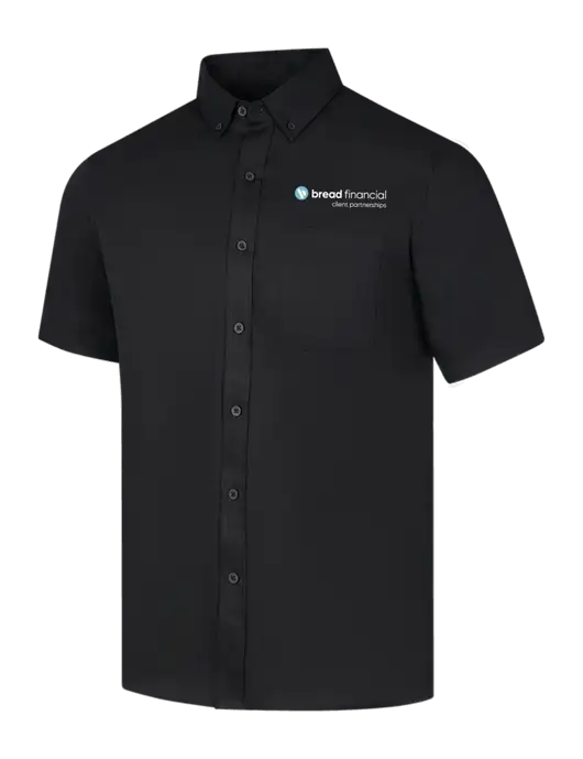 Short Sleeve Deep Black Superpro React Twill Shirt w/Bread Financial Client Partnerships Logo