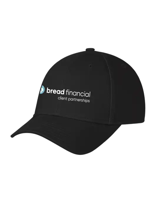 Black Structured Cap Hook & Loop w/Bread Financial Client Partnerships Logo