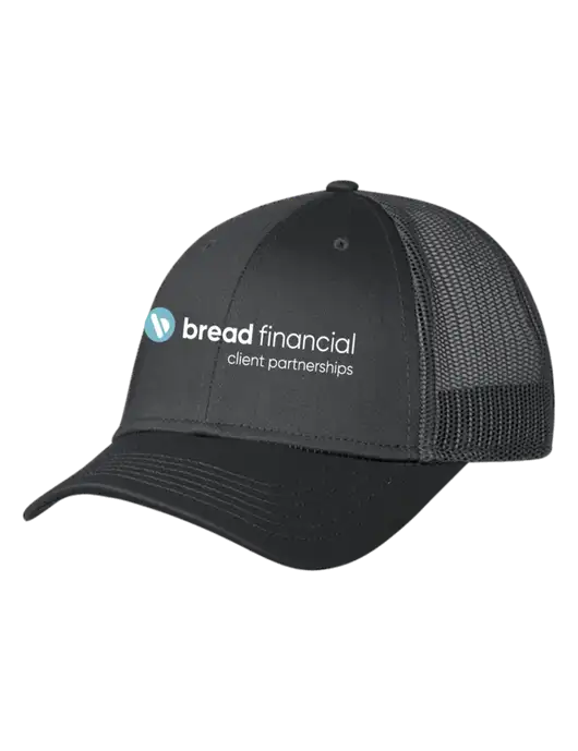 Charcoal Mesh Trucker Cap Snap Back w/Bread Financial Client Partnerships Logo