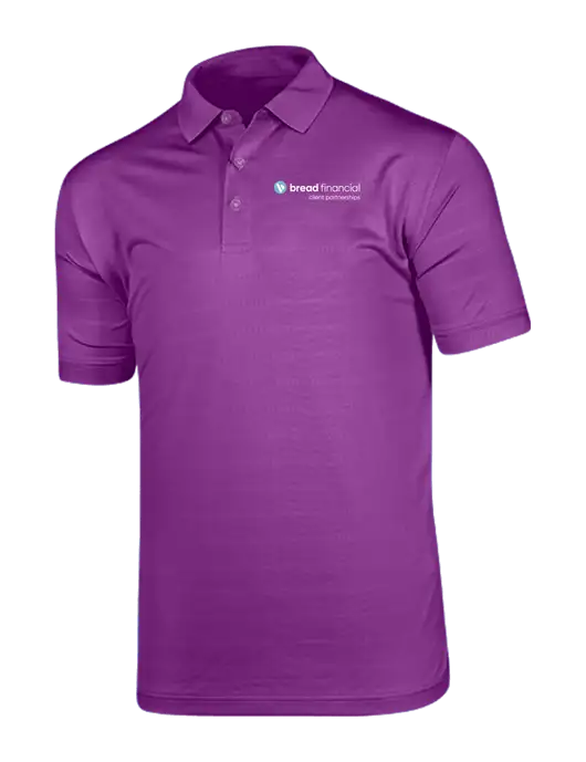 Callaway Vibrant Purple Ventilated Polo w/Bread Financial Client Partnerships Logo