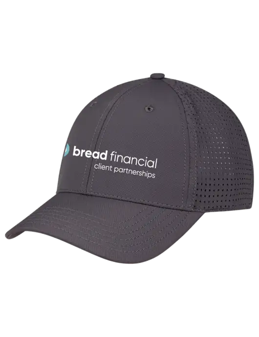 Charcoal Performance Stretchable Cap Hook & Loop w/Bread Financial Client Partnerships Logo