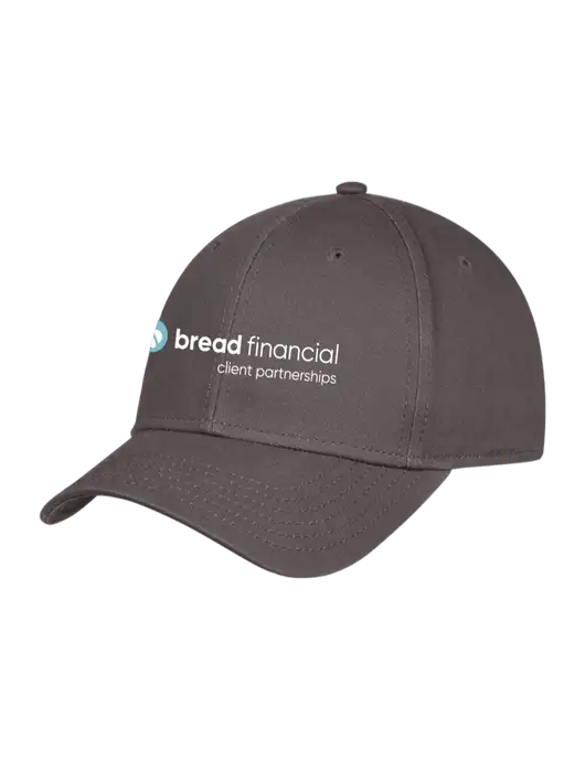 Charcoal Structured Cap Hook & Loop w/Bread Financial Client Partnerships Logo