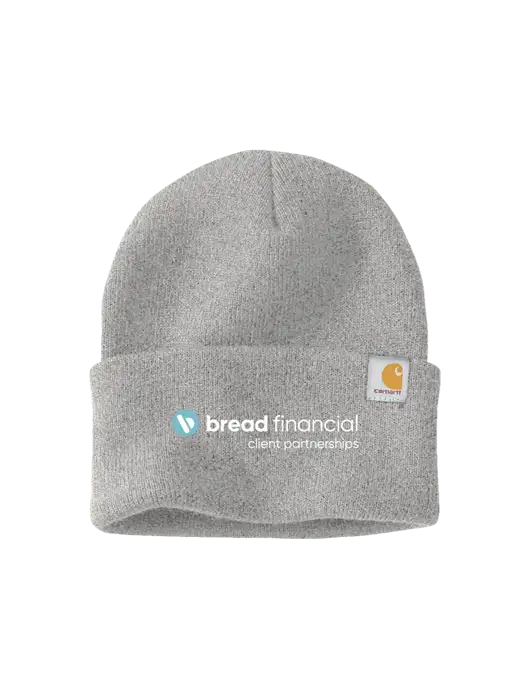 Carhartt Light Grey Heather Watch Cap 2.0 w/Bread Financial Client Partnerships Logo